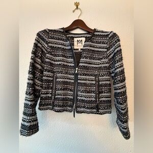 Milly Black and White Textured Blazer